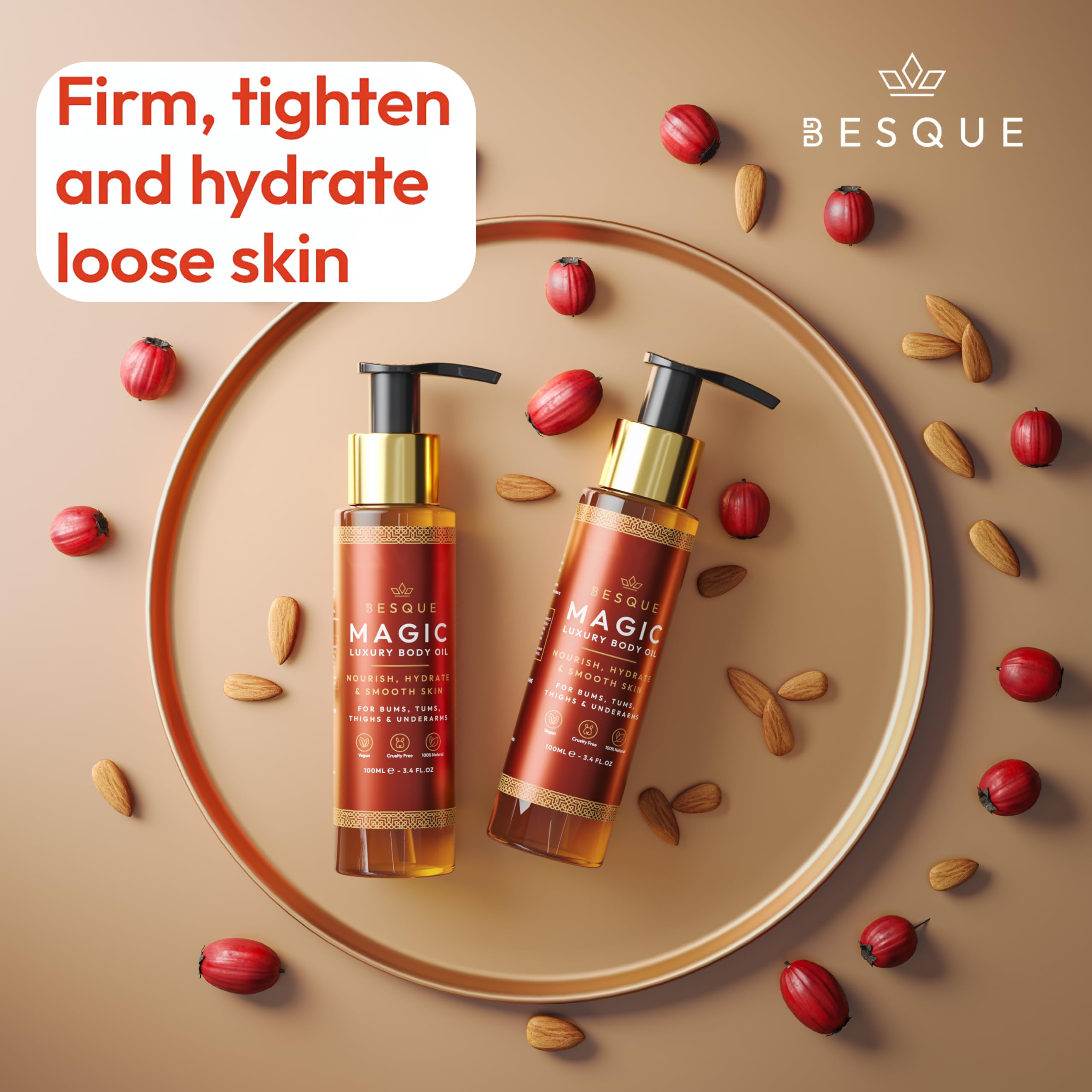 Besque Original Magic Body Oil, 3.4 FL OZ, After Shower Body Oil For Women,