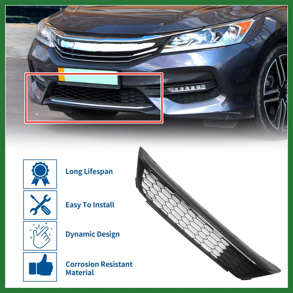 Front Lower Bumper Grille for 2016 Honda Accord 4 Door EX Black 71152T2FA50