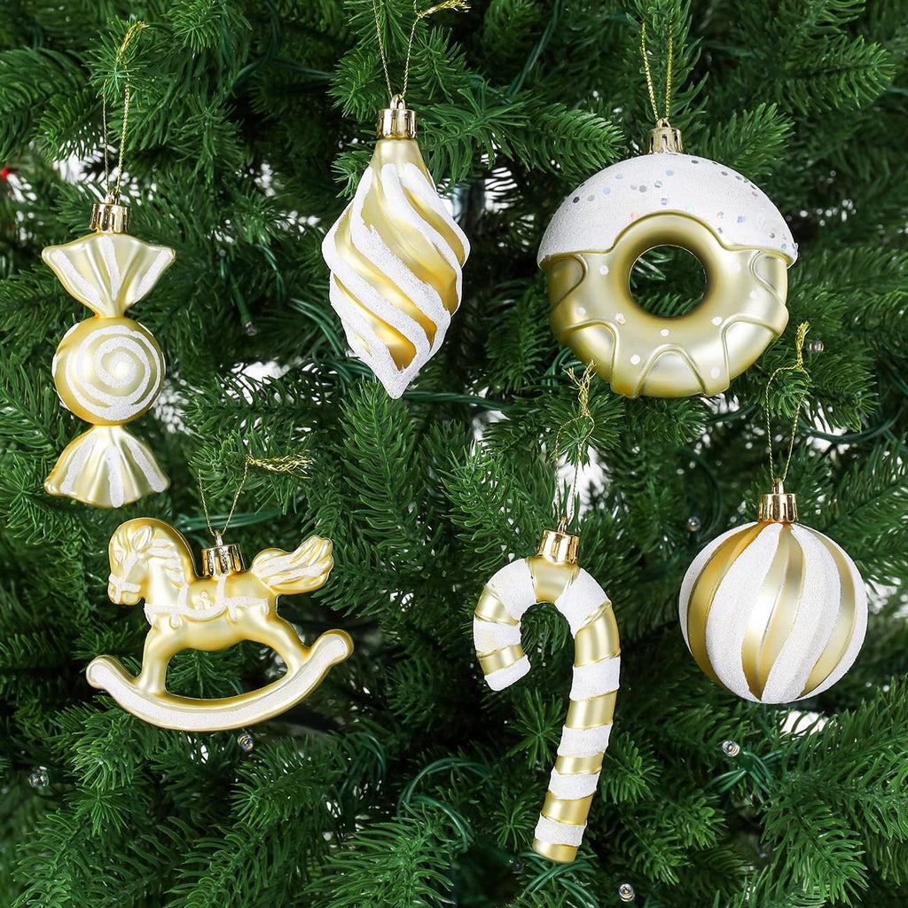 LANGXUN 20pcs Christmas Ornaments Set 2025 Tree Hanging Decor Candy Gingerbread