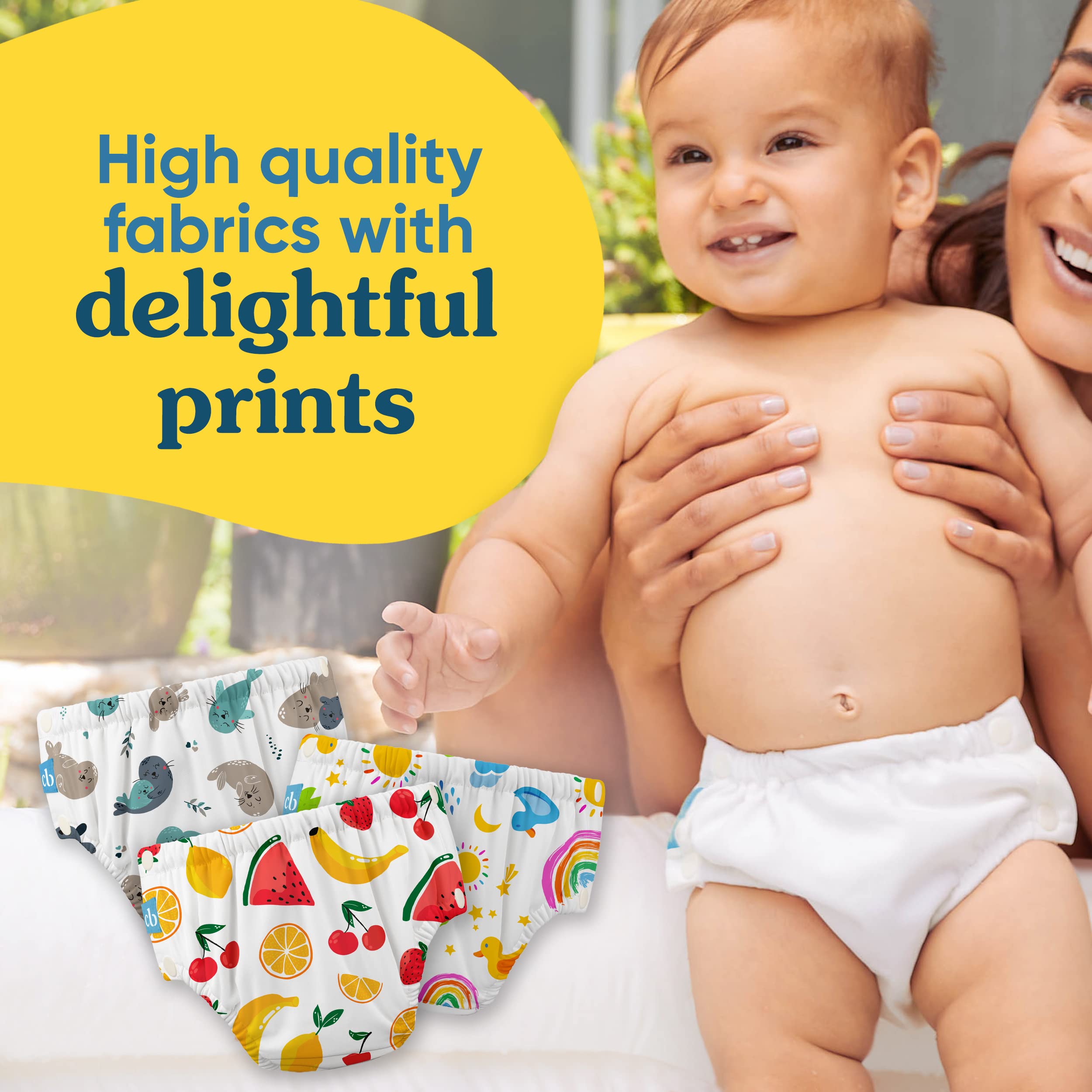 Charlie Banana Reusable Swim Diaper, XS Washable, with Easy On and Off Snaps for