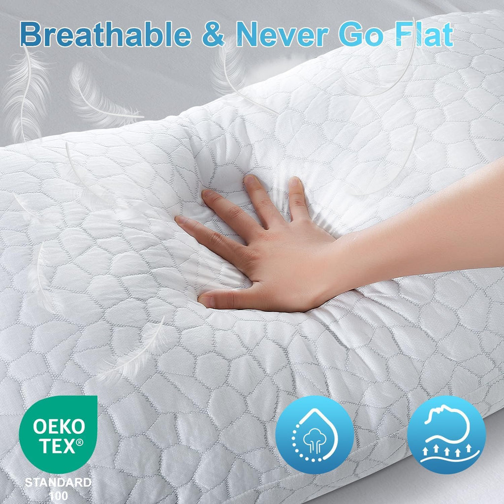 QUTOOL Cooling Memory Foam Pillow Queen Adjustable for Side Back Sleepers