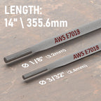 YESWELDER E7018 Welding Rods 3/32 & 1/8 Carbon Steel Electrodes 5lb Pack