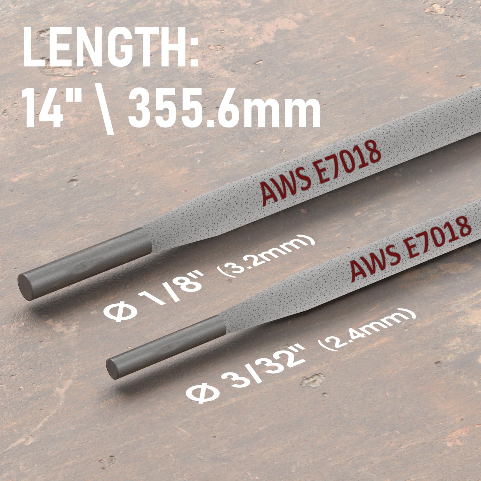 YESWELDER E7018 Welding Rods 3/32 & 1/8 Carbon Steel Electrodes 5lb Pack