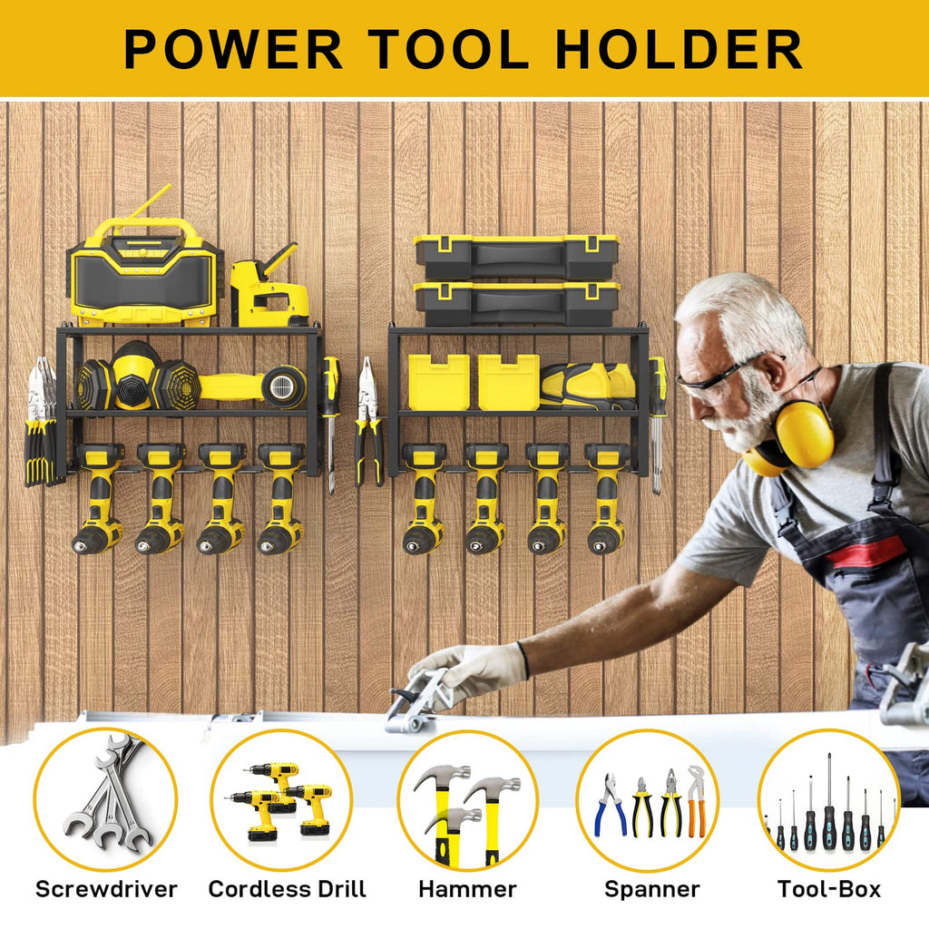 Spacecare Power Tool Organizer- Power Drill Tool Holder- Heavy Duty Tool Shelf &