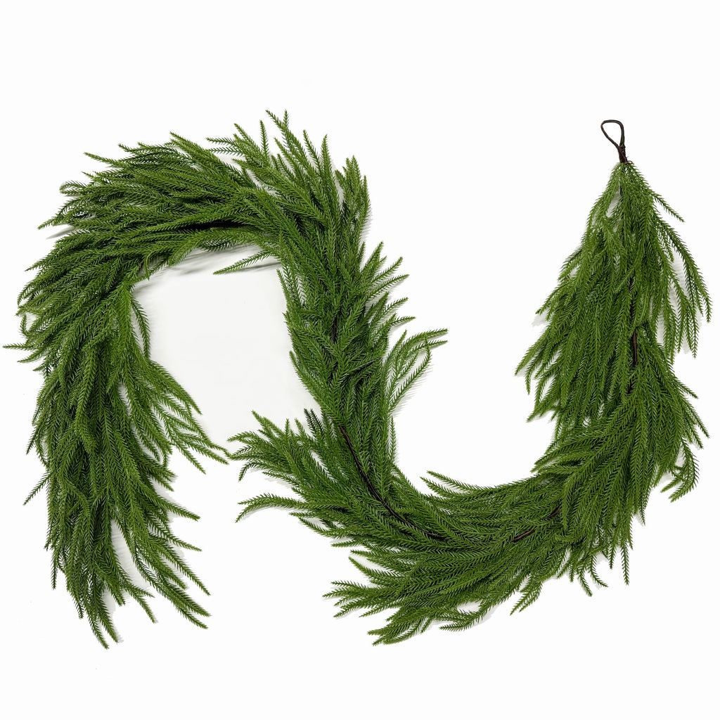 9FT Artificial Christmas Garland Real Touch Pine Greenery Indoor Outdoor Decor