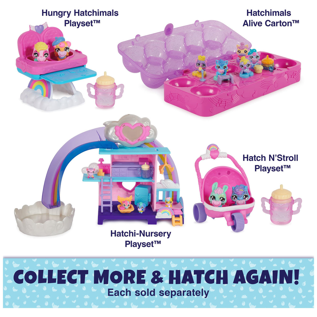 Hatchimals Alive, Hungry Hatchimals Playset with Highchair Toy and 2 Mini
