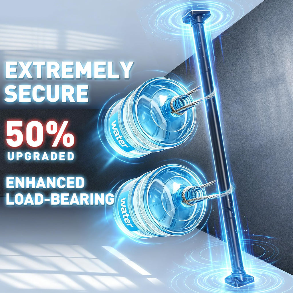 SUNALLY Tension Curtain Rod Room Divider 4-10FT No Drill Floor Ceiling Black