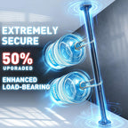SUNALLY Tension Curtain Rod Room Divider 4-10FT No Drill Floor Ceiling Black