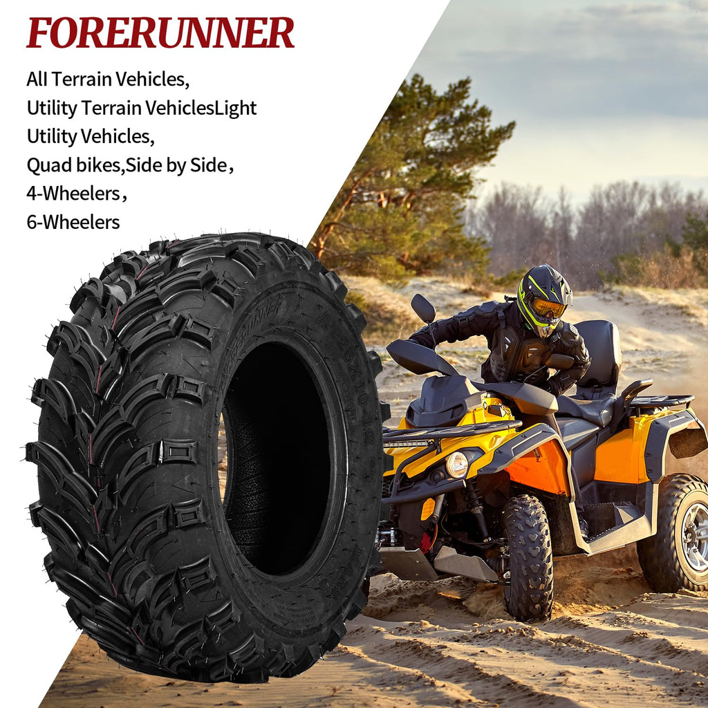 FORERUNNER 25x10-12 ATV Tires, MARS-B 6PR All Terrain 25x10x12 ATV UTV Trail