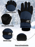 SATINIOR 2 Pairs Kids Waterproof Winter Snow Gloves Ski Gloves for Boy Girl