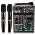 Pro 5 Channel Audio Mixer Mic Set for Live Streaming, Family Karaoke, Studio