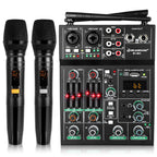 Pro 5 Channel Audio Mixer Mic Set for Live Streaming, Family Karaoke, Studio