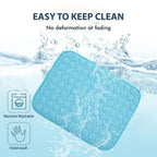 MICROCOSMOS Summer Cooling Mat & Sleeping Pad- Water Absorption Top, Materials Safe, Easy Carry, EZ Clean. Keep Cooling for Pets, Kids and Adults.(Blue, 19" x 15")