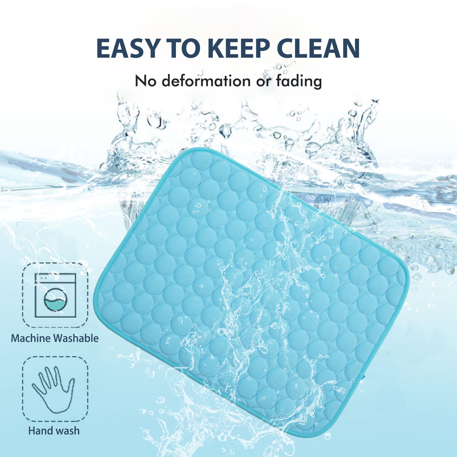 MICROCOSMOS Summer Cooling Mat & Sleeping Pad- Water Absorption Top, Materials Safe, Easy Carry, EZ Clean. Keep Cooling for Pets, Kids and Adults.(Blue, 19" x 15")