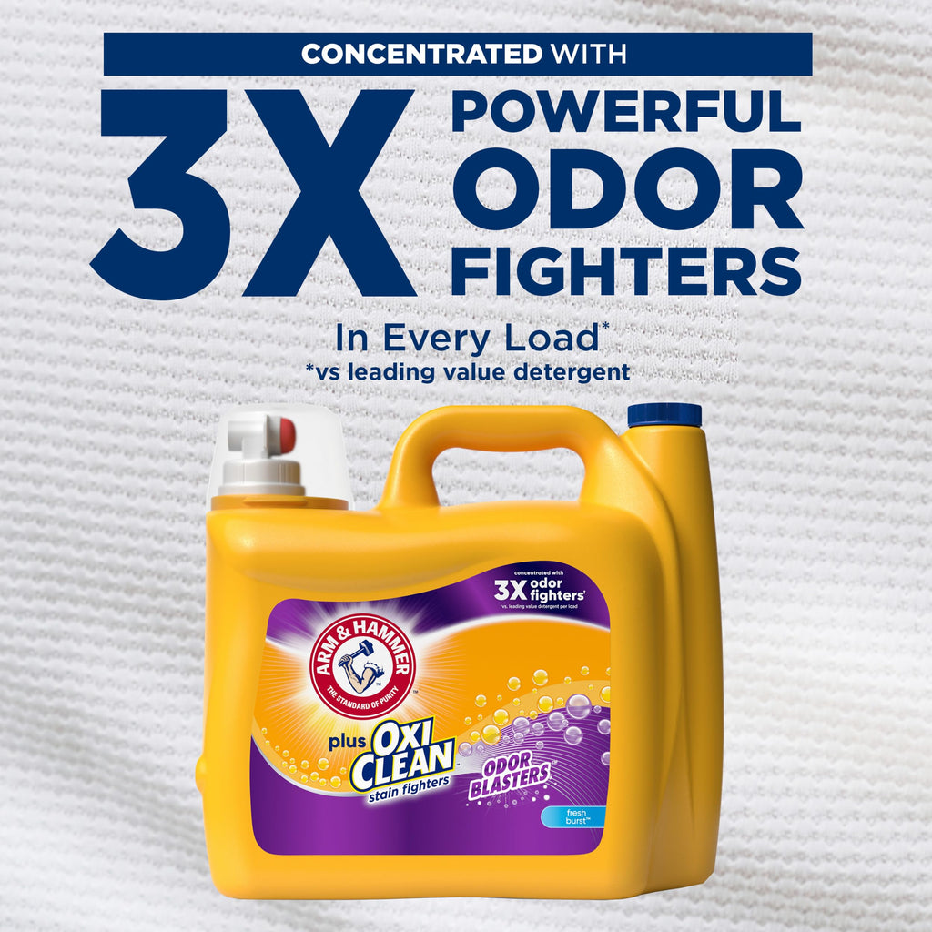 ARM & HAMMER Plus OxiClean Odor Blasters Fresh Burst, 128 Loads Liquid Laundry