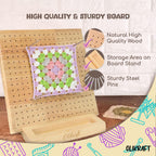 Olikraft 9.5" Crochet Blocking Board with Pegs 15 Pins - Granny Square Blocking