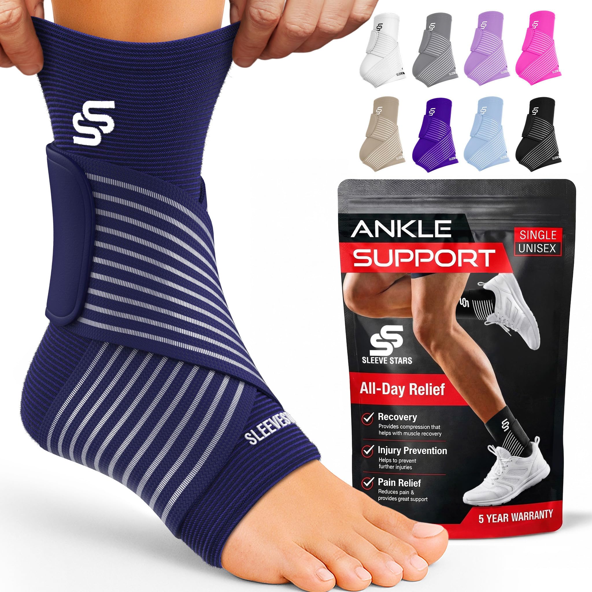 Sleeve Stars Ankle Brace for Women & Men, Ankle Wrap for Sprain, Compression