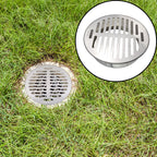 Dnyta 7in Floor Drain Cover, Stainless Steel Round Anti Blocking Round Grate