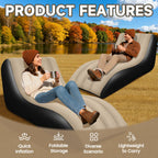 SeaSlep Inflatable Couch for Camping, Blow-Up Couch with Flocked Surface,