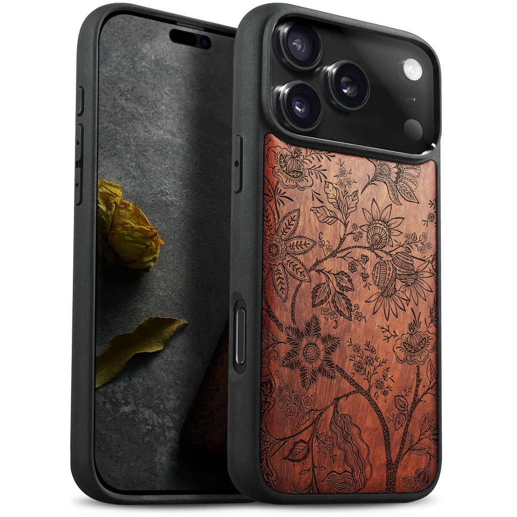 Carveit Magnetic Wooden Case for iPhone 17 Pro Case, Wood Artisan Engraved &
