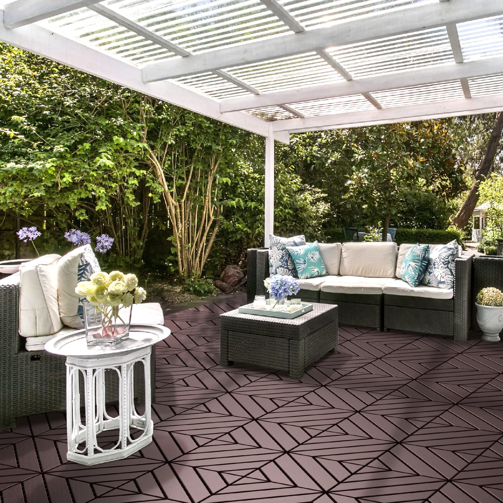 VANCASTLE 36 Pack Interlocking Deck Tiles, 12"x12" Patio Pavers, Heavy Duty