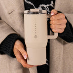 HydroJug Coffee Traveler 20oz Ceramic Lined Mug w/Handle Dune