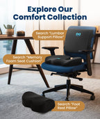 Everlasting Comfort Memory Foam Seat Cushion Ergonomic Large Black Sciatica