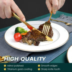 Gold Silverware Set for 8, OGORI 45-Piece Stainless Steel Flatware Set with