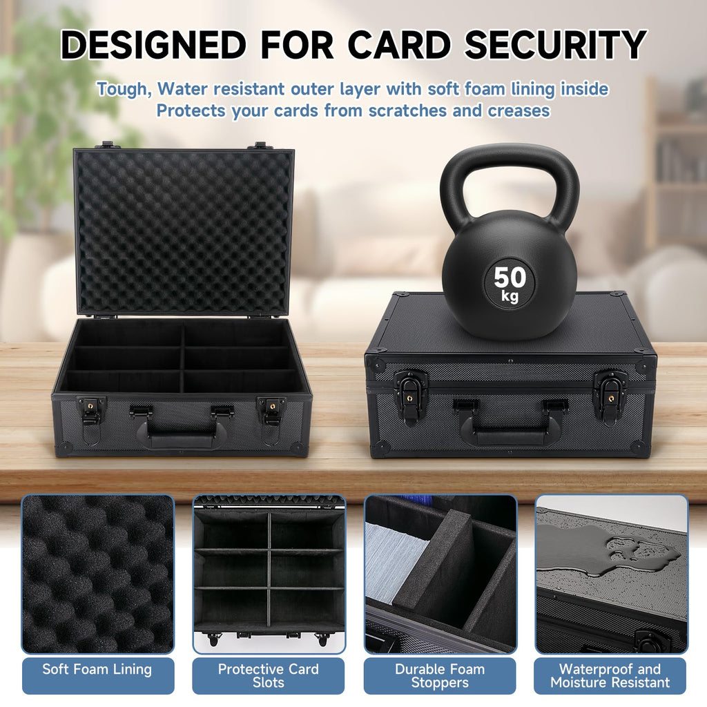 Trading Card Storage Box 600+ Toploaders MTG Sports Cards Hard Case