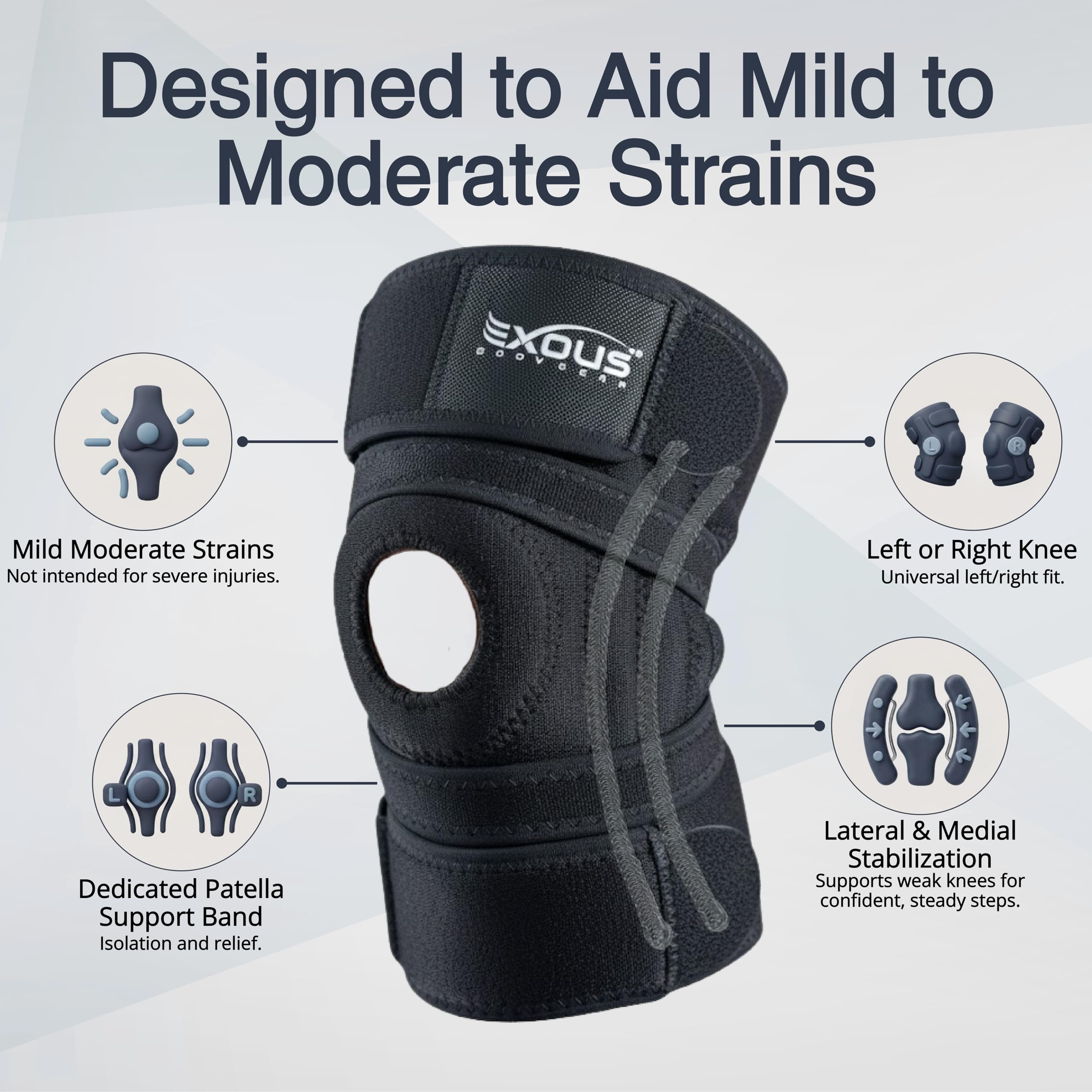 EXOUS BODYGEAR Knee Brace For Women & Men For Arthritis Acl, Mcl Pain Patented
