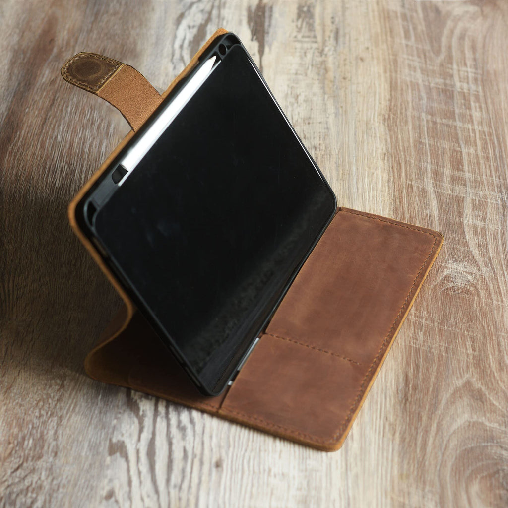 Personalized leather magnetic ipad pro 12.9 case, leather ipad air 5th