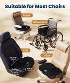 Everlasting Comfort Memory Foam Seat Cushion Ergonomic Large Black Sciatica