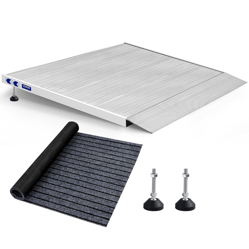UOKRR Threshold Ramp for Wheelchairs 3.2-7.1" Rise and 36"×36" Platform