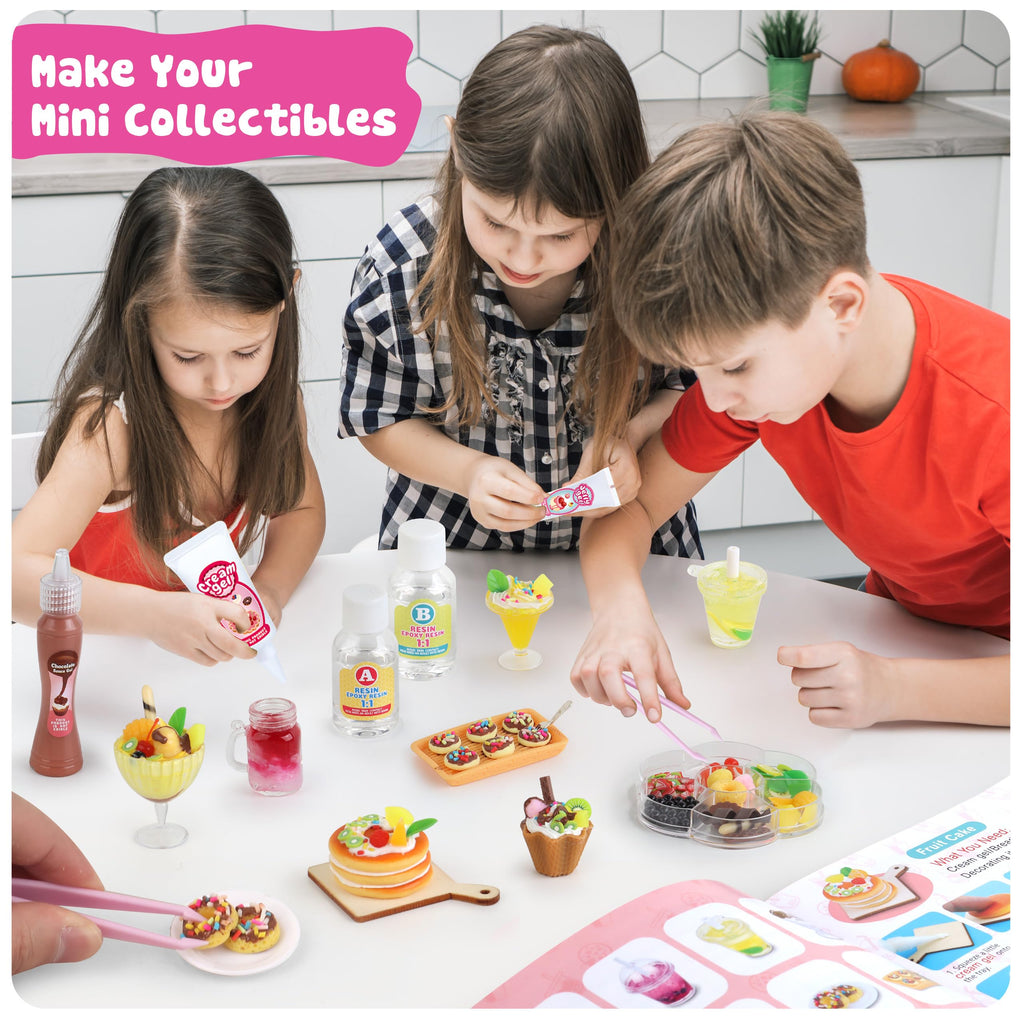 12 Making Miniature Food Toys Set, DIY, Resin Play, NOT Edible, Kitchen Mini