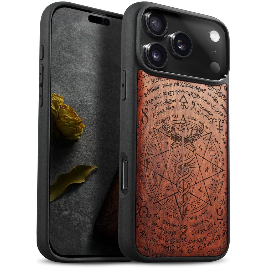 2 Pack Carveit Magnetic Wooden Case for iPhone 17 and 17 Pro Case, Wood Artisan