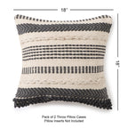 REDEARTH Boho Throw Pillow Covers Set of 2 Woven Tufted Farmhouse 18x18