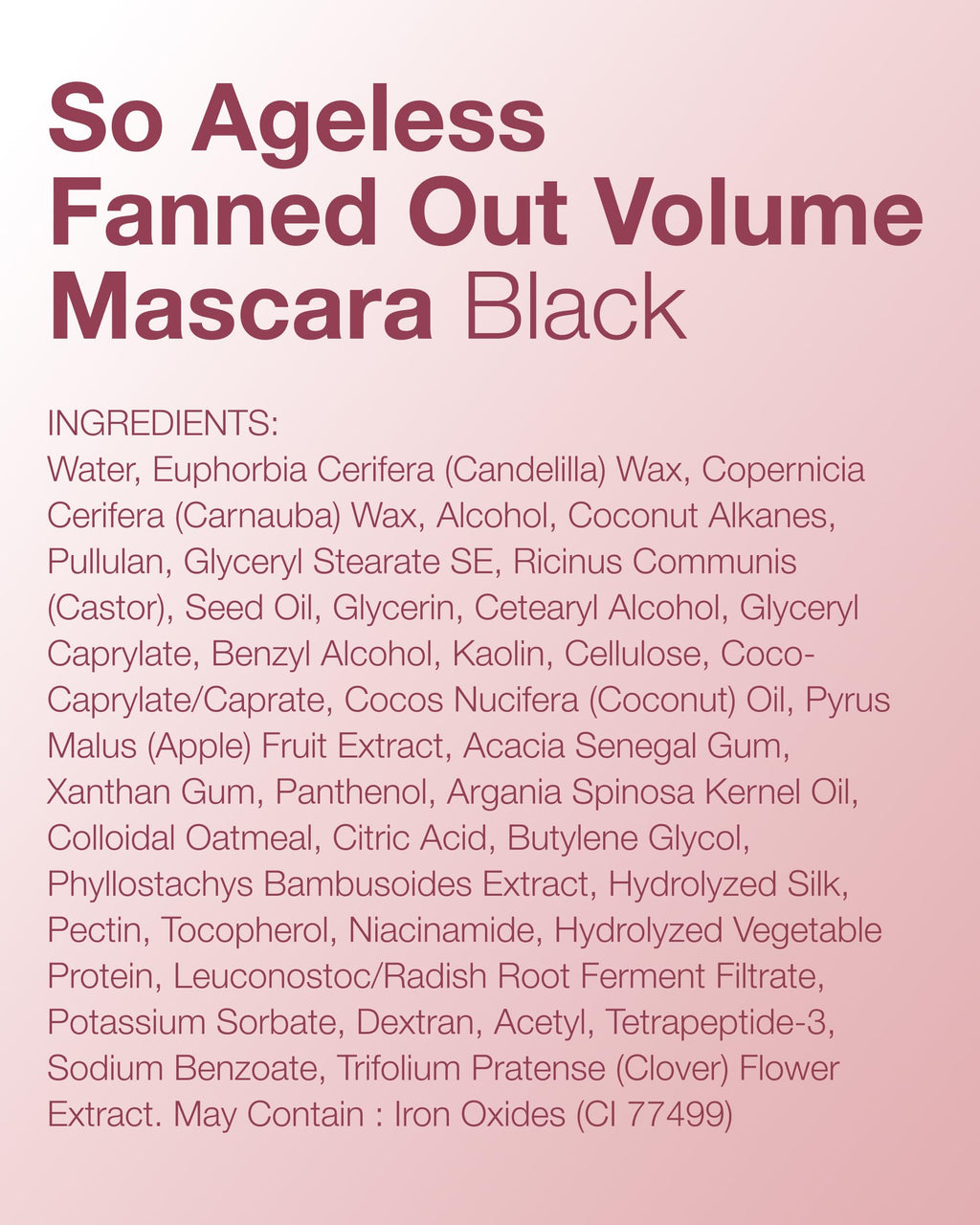 Mineral Fusion So Ageless Volume Mascara Black Peptide Conditioning Smudge Proof