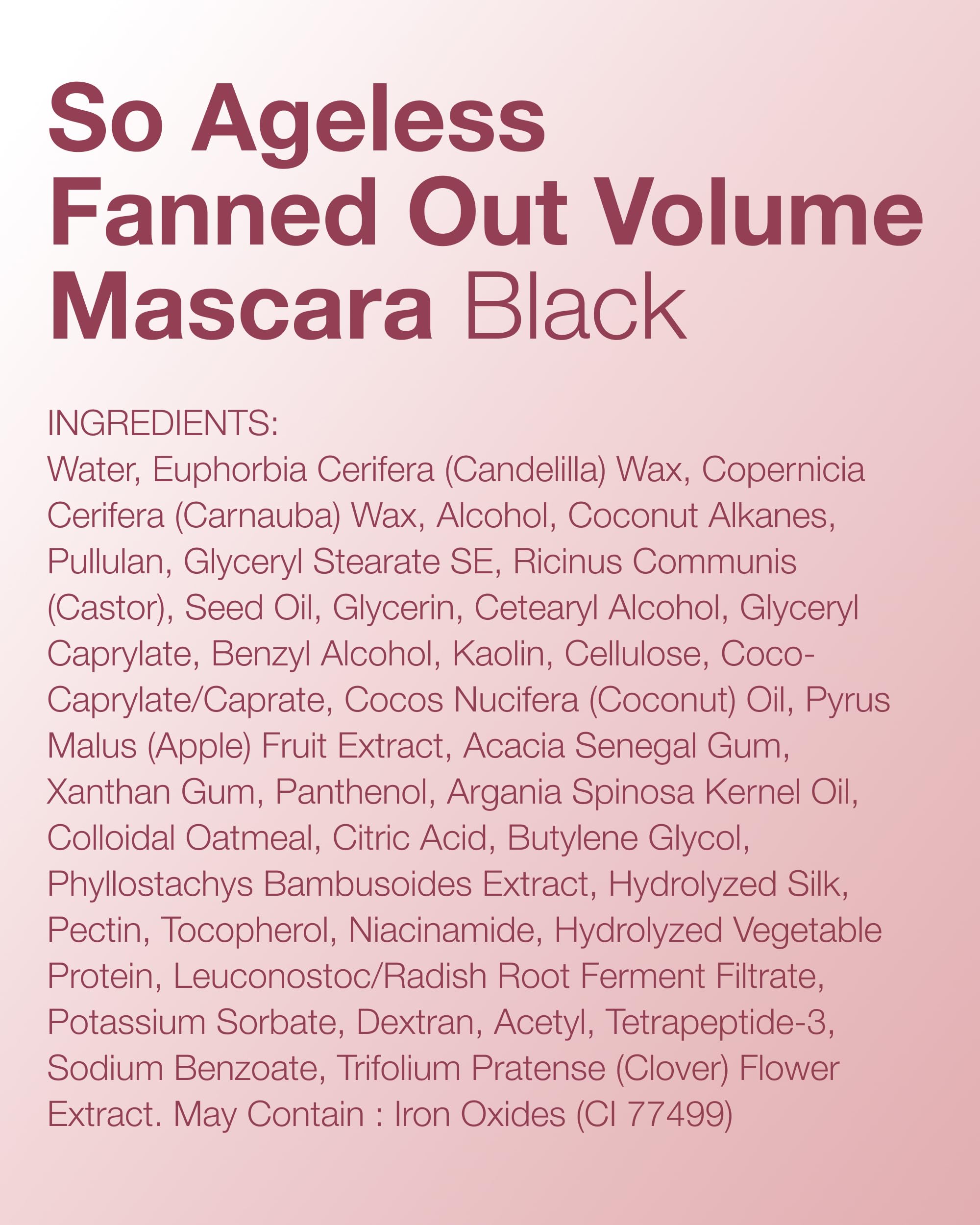 Mineral Fusion So Ageless Volume Mascara Black Peptide Conditioning Smudge Proof