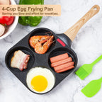 MyLifeUNIT 4 Cup Egg Frying Pan Nonstick Breakfast Skillet Induction Ready