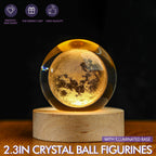 LOULIQIGIFT Crystal Moon Crystal Ball with Light Base Night Light 2.3Inches