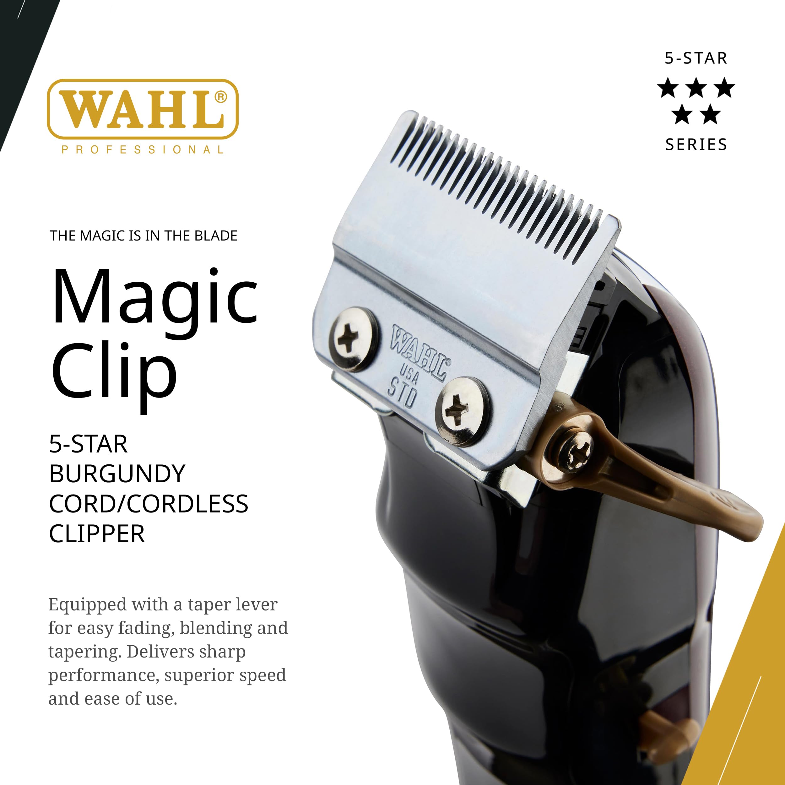 Wahl Professional 5 Star Series Magic Clip Cordless Hair Clipper, Stagger-Tooth