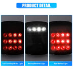 X AUTOHAUX 1 Pair LED Bar Tail Lights Square Brake Taillights Stop Turn Signal