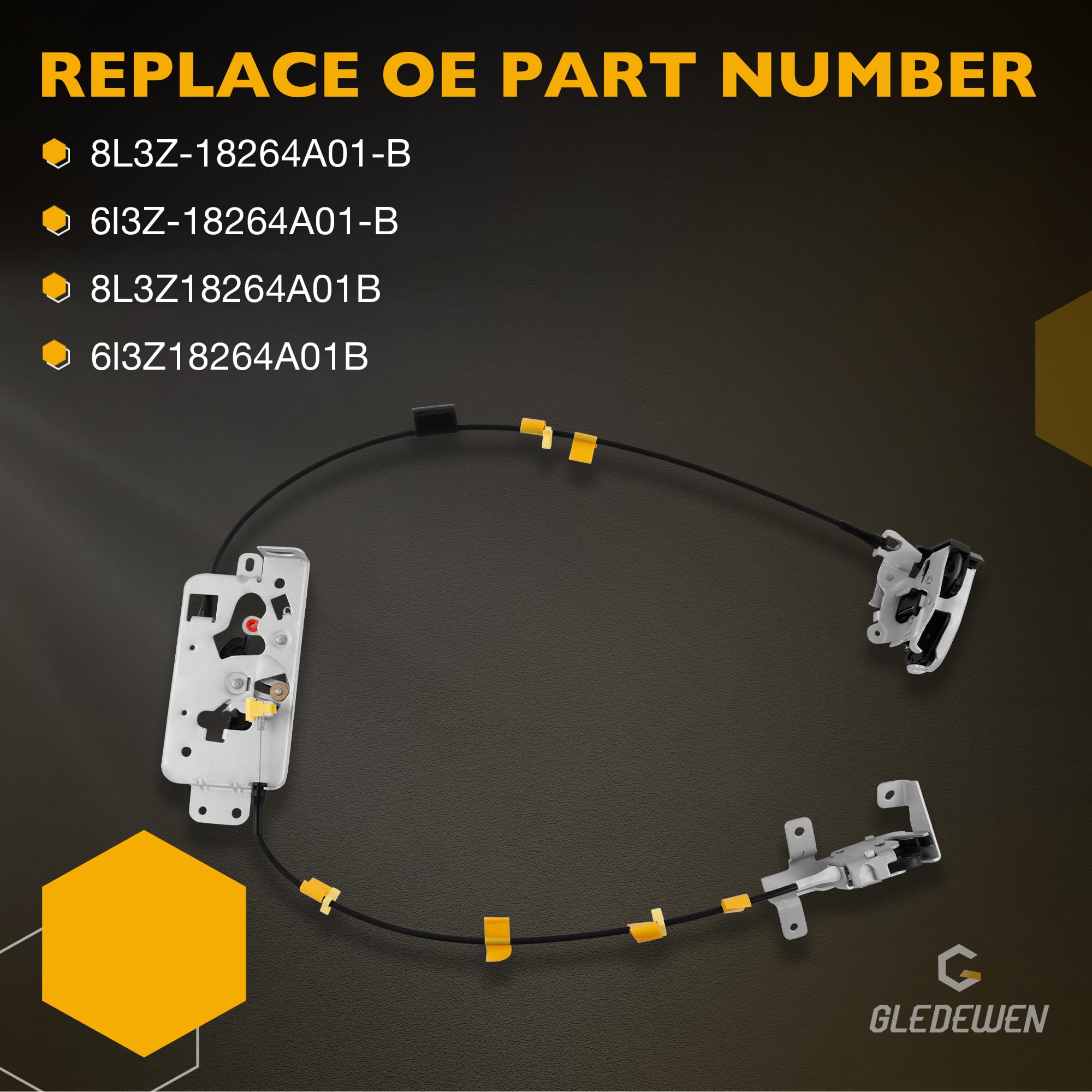 Rear Left Door Lock Latch Actuator, Upper and Lower Rear Left Driver Side, Compatible with 2004 2005 2006 2007 2008 Ford F150 Extended Cab Pickup, Repalces 6l3Z-18264A01-B 8L3Z18264A01B
