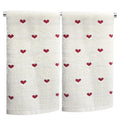 YIXAXKAO 2 Pieces Valentine's Day Hand Towels for Bathroom Red Pink Heart Cotton