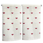 YIXAXKAO 2 Pieces Valentine's Day Hand Towels for Bathroom Red Pink Heart Cotton