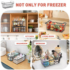 Goovilla Freezer Organizer Bins with Foldable Handle, 4 Pack Stackable Freezer