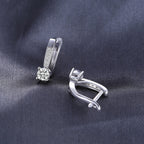 JewelryPalace 1ct Cubic Zirconia Huggie Hoop Earrings for Women, CZ Round Cut