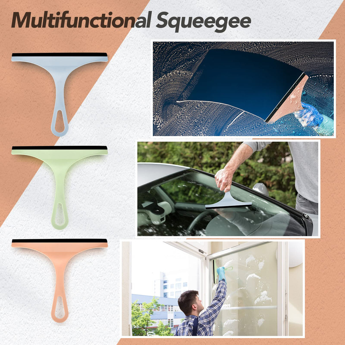 Didaey 48 Pcs Squeegee for Shower Glass Door, 8.7 Inch Silicone Shower Squeegee