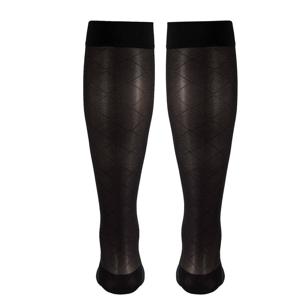 NuVein Sheer Compression Stockings, 15-20 mmHg Support, Women's Diamond Pattern