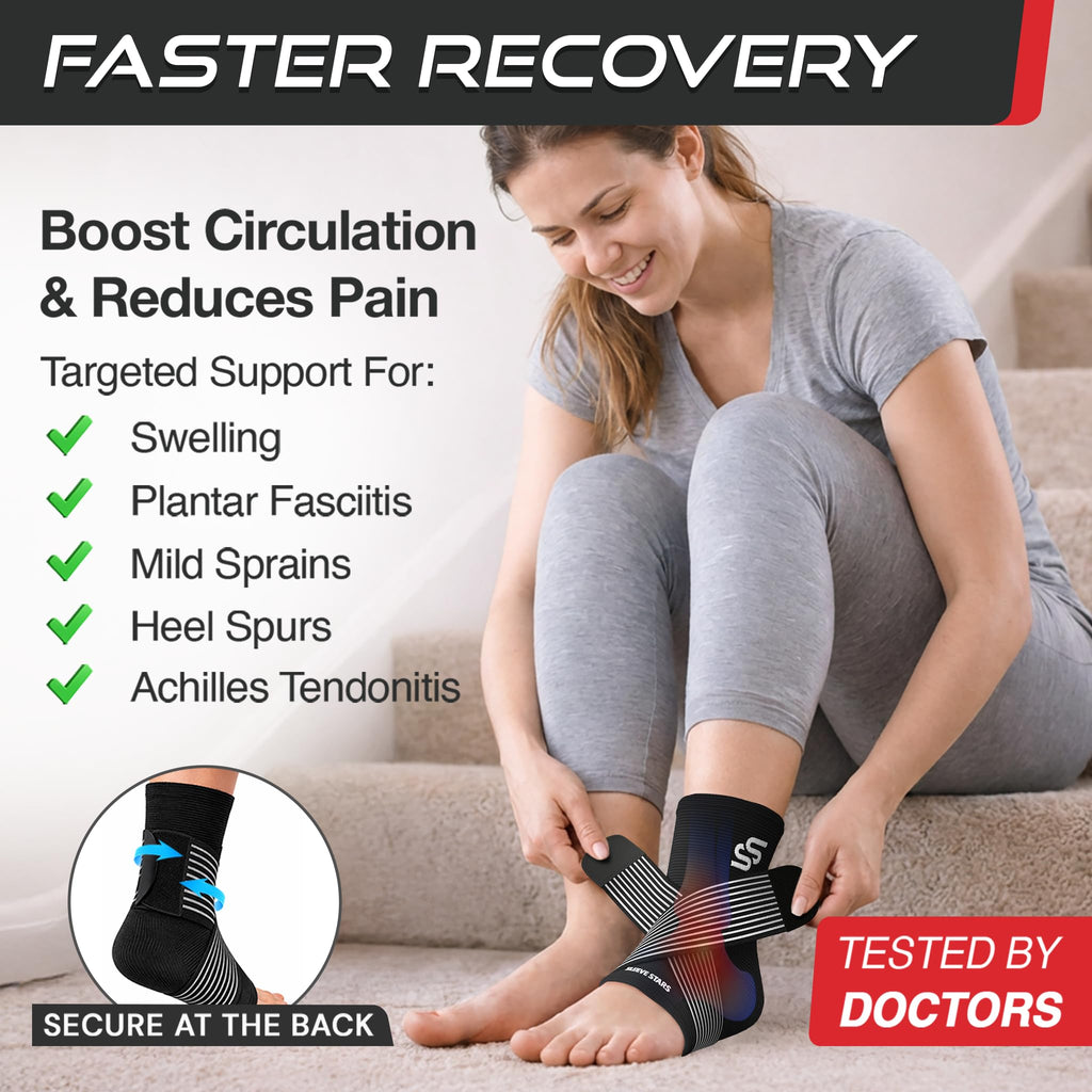 Sleeve Stars Ankle Brace for Women & Men, Ankle Wrap for Sprain, Compression